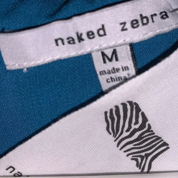 Naked Zebra Blue Midi Dress Size M Light Weight - Picture 7 of 7